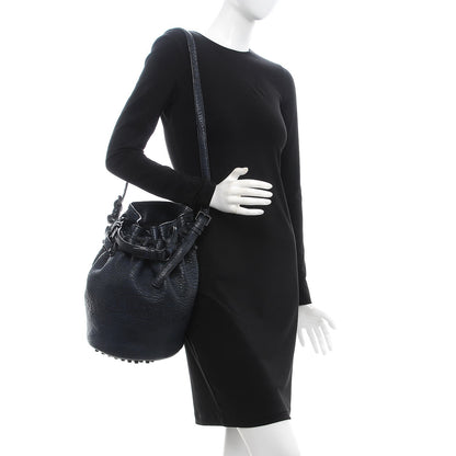 Alexander Wang Pebbled Lambskin Diego Bucket Navy 2 of 6