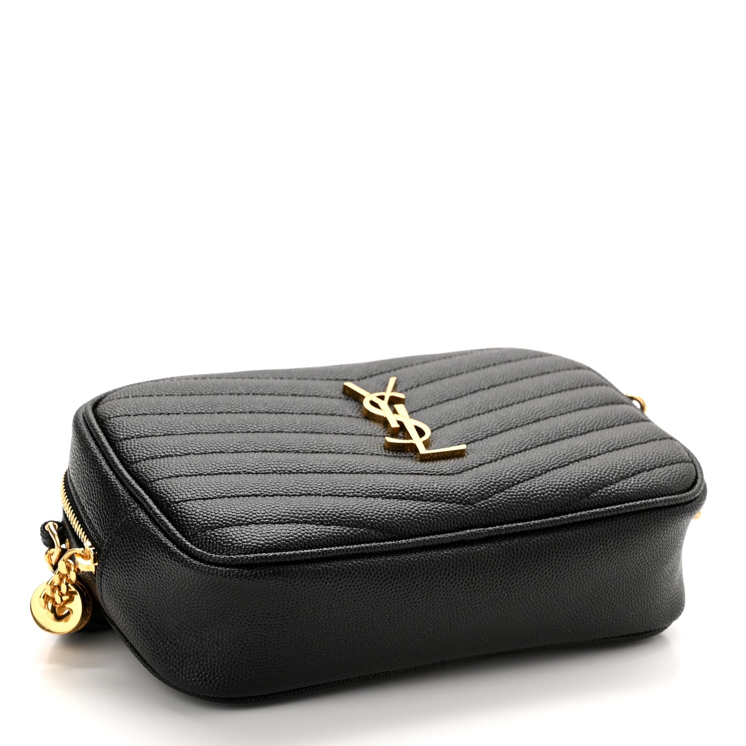 Saint Laurent Grain De Poudre Matelasse Monogram Mini Lou Camera Bag Black 4 of 11