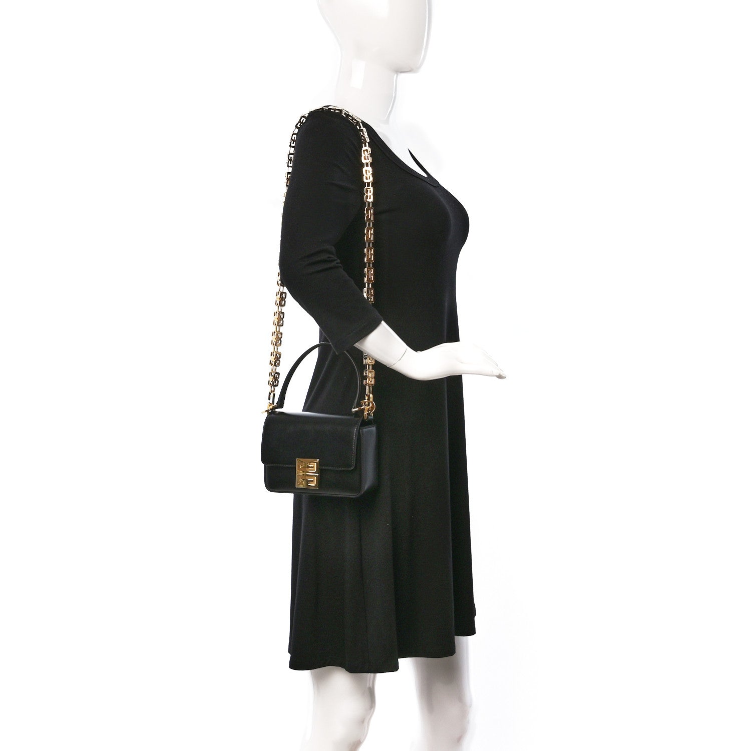 Givenchy Box Calfskin Small 4G Cube Chain Shoulder Bag Black 2 of 8