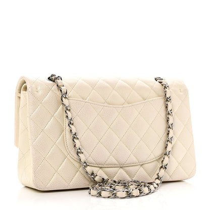 Chanel Iridescent Caviar Quilted Medium Double Flap White 3 of 12