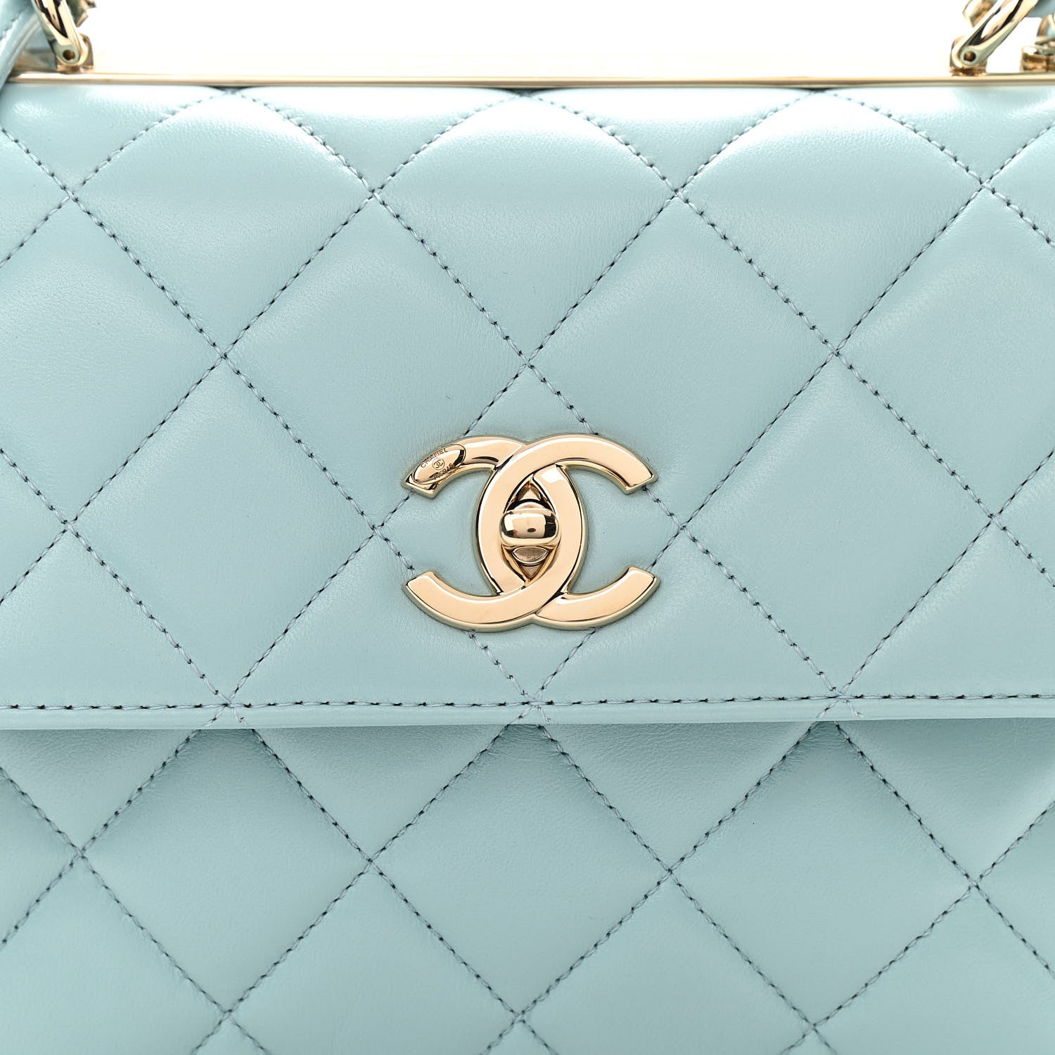 Chanel Lambskin Quilted Small Trendy CC Flap Dual Handle Bag Light Blue 2 of 10