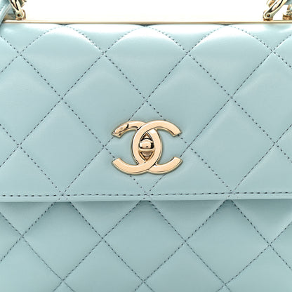 Chanel Lambskin Quilted Small Trendy CC Flap Dual Handle Bag Light Blue 2 of 10