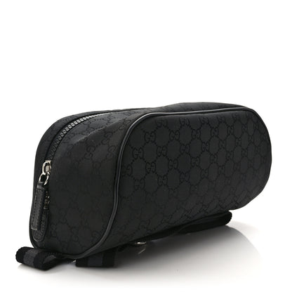 Gucci Nylon Monogram Fanny Pack Belt Bag Black 4 of 11
