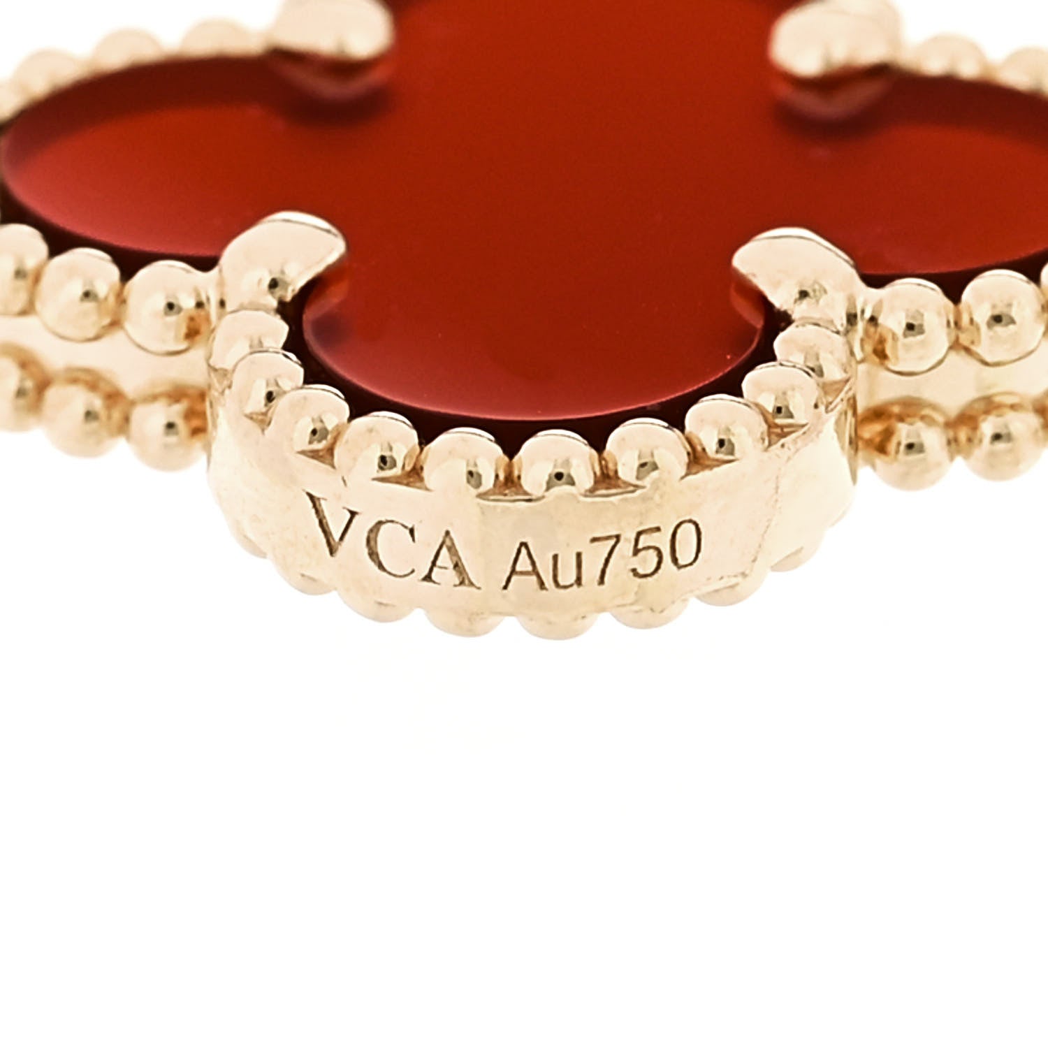 Van Cleef & Arpels 18K Yellow Gold Carnelian 5 Motifs Vintage Alhambra Bracelet 4 of 5