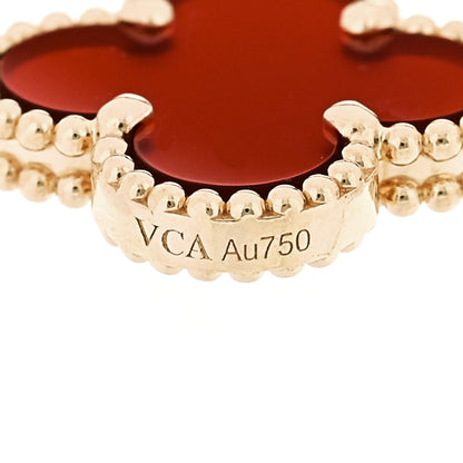 Van Cleef & Arpels 18K Yellow Gold Carnelian 5 Motifs Vintage Alhambra Bracelet 4 of 5
