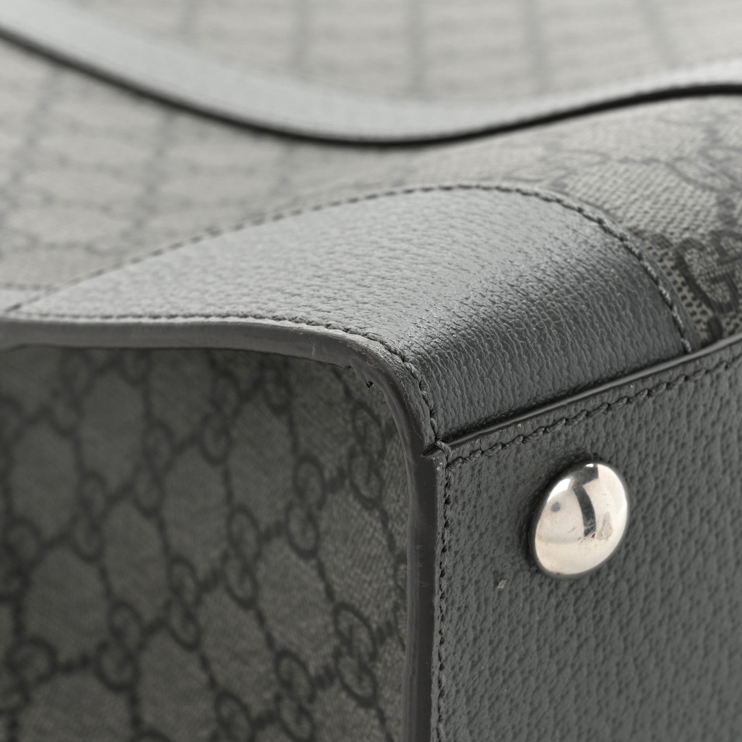Gucci GG Supreme Monogram Textured Dollar Calfskin Medium Ophidia Tote Grey Black Graphite Grey 10 of 15