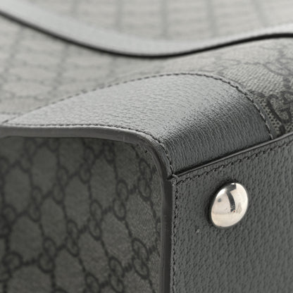 Gucci GG Supreme Monogram Textured Dollar Calfskin Medium Ophidia Tote Grey Black Graphite Grey 10 of 15