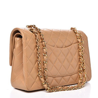 Chanel Lambskin Quilted Medium Double Flap Beige 2 of 14