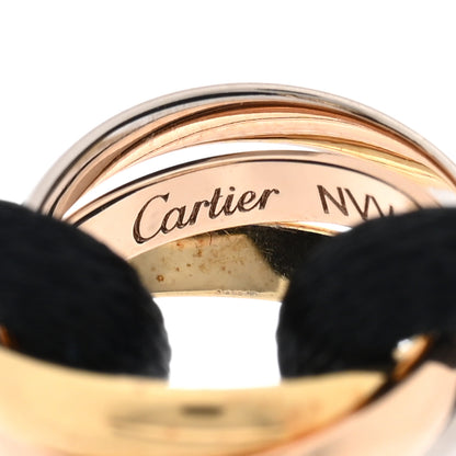 Cartier 18K Pink Yellow White Gold Trinity Adjustable Cord Bracelet Black 3 of 4