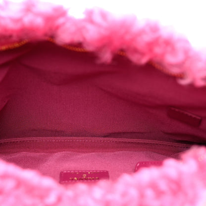 Chanel Shearling Sheepskin Large Chanel 19 Cosmetic Case Pink 4 of 6