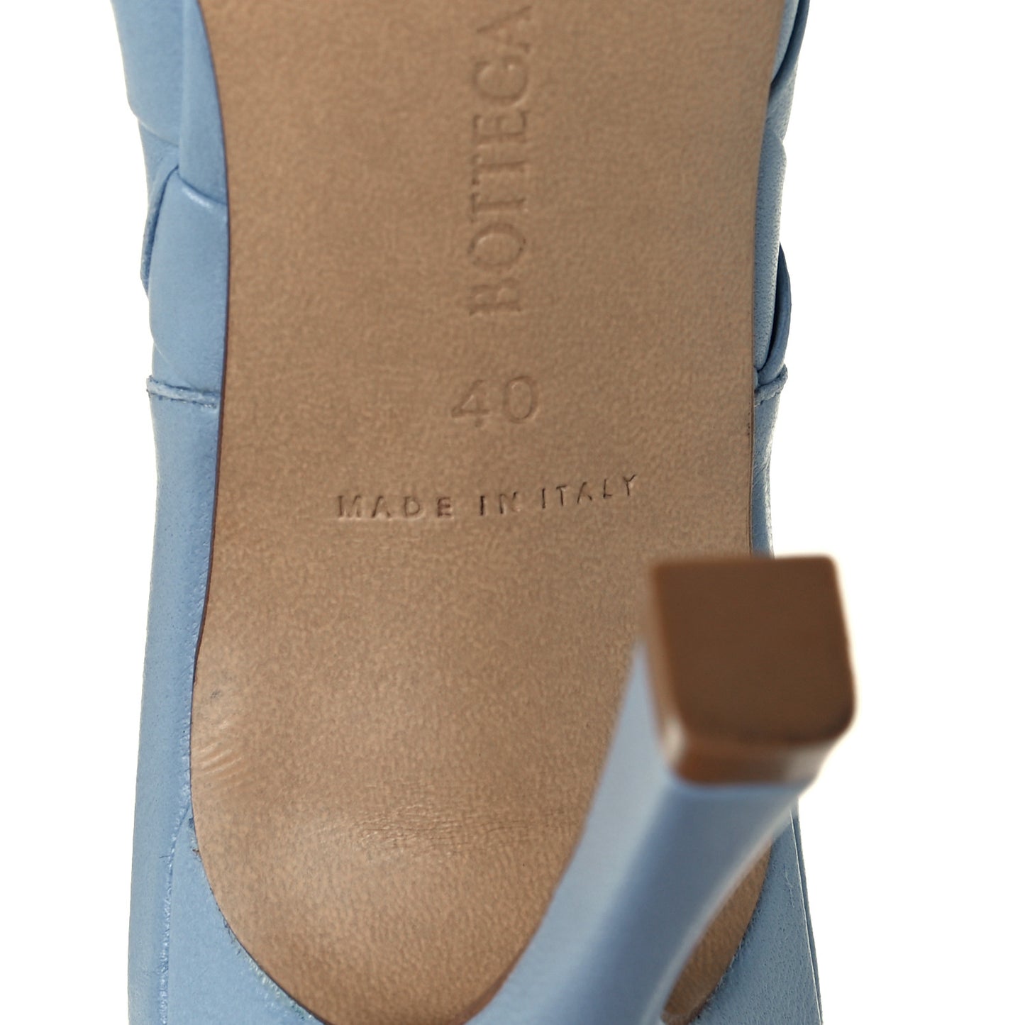 Nappa Maxi Intrecciato Lido Mule Sandals 40 Ice