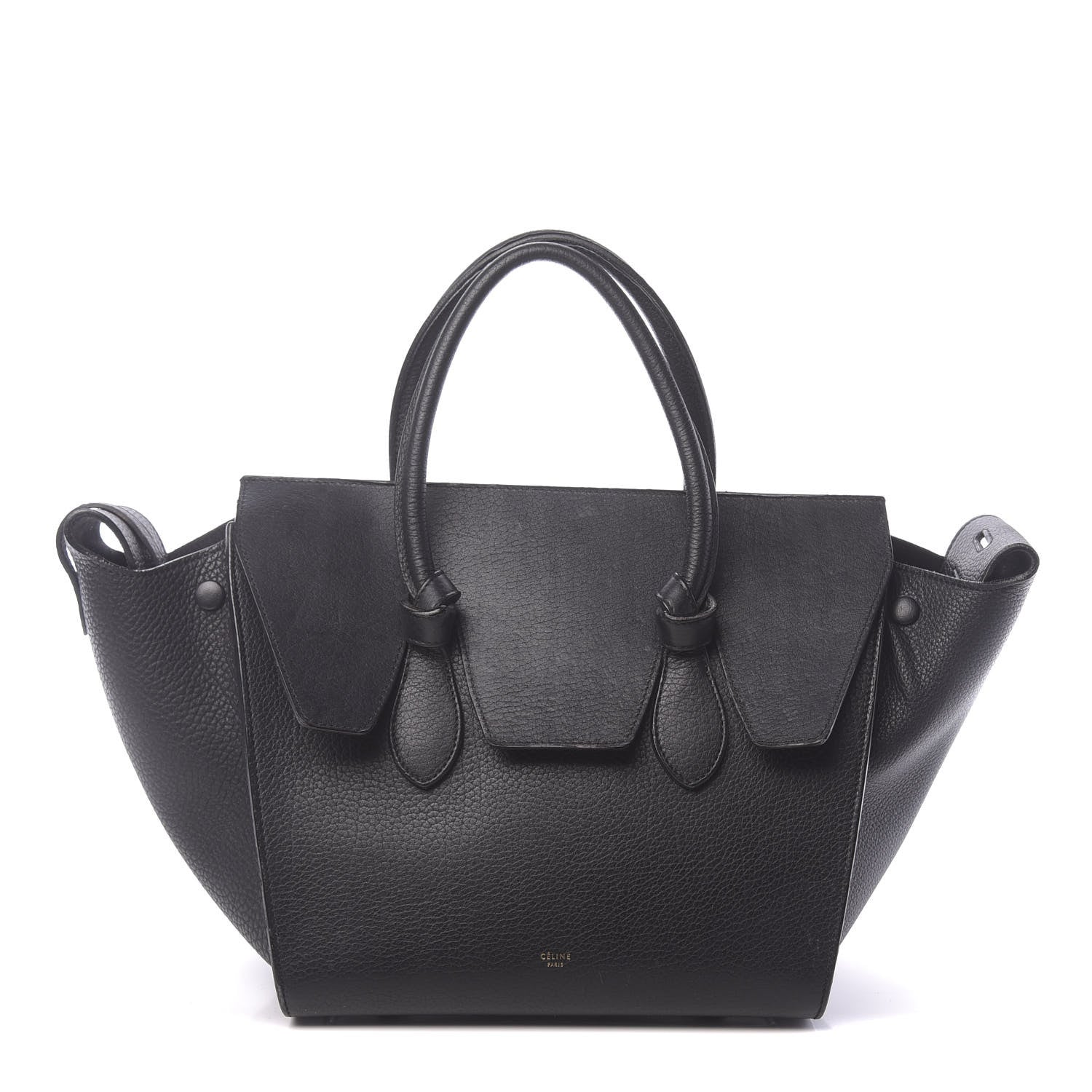 Celine Crisped Calfskin Mini Tie Knot Tote Black 1 of 29