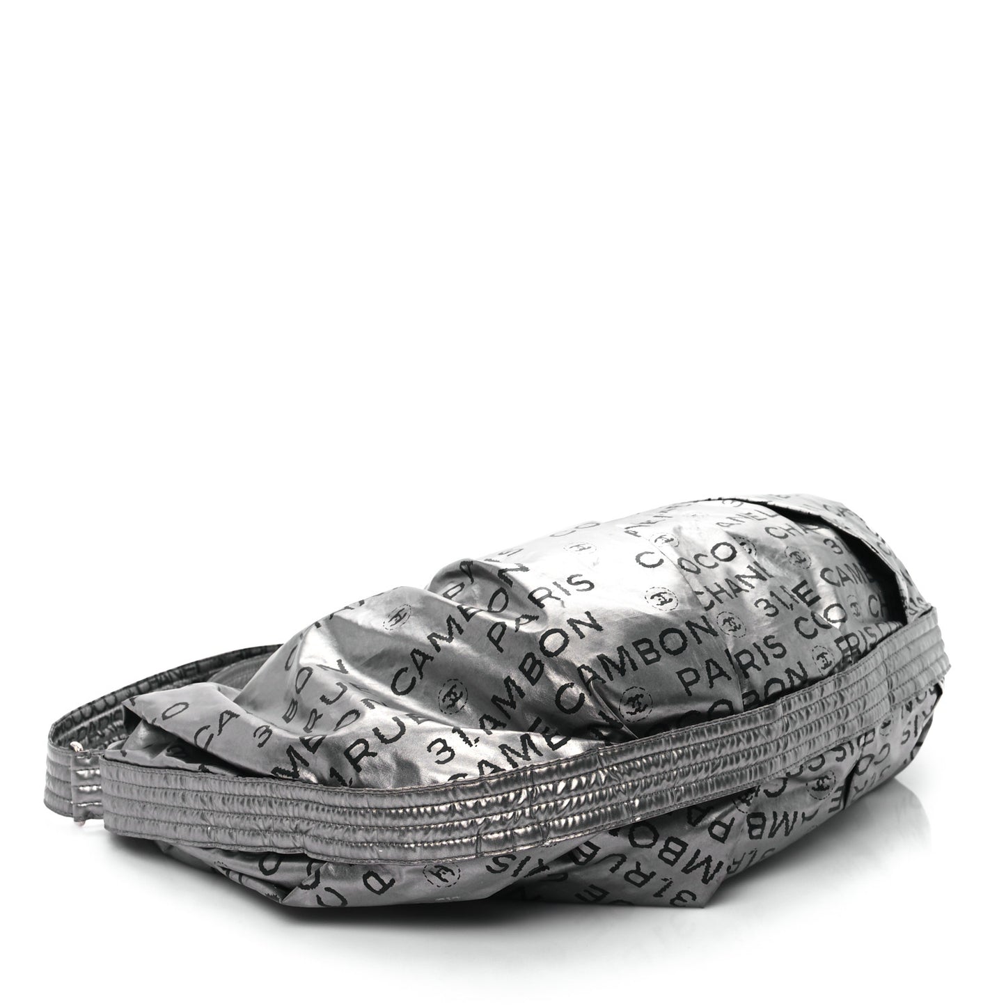 Metallic Coated Canvas Unlimited Ligne Shoulder Bag Silver