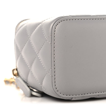 Chanel Lambskin Quilted Small Pearl Crush Vanity Case With Chain Grey 9 of 11