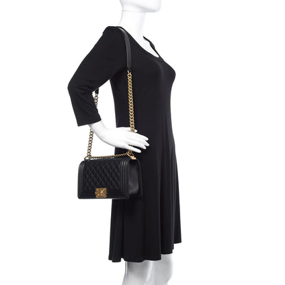 Chanel Caviar Quilted Medium Boy Flap Black 2 of 10