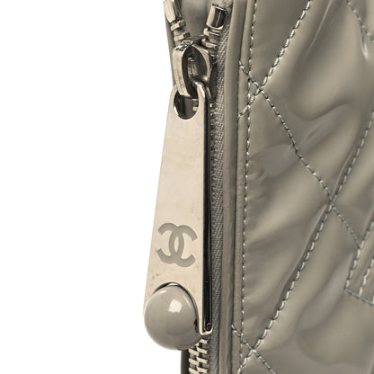 Chanel Patent Quilted Expandable CC Shoping Tote Grey 13 of 13