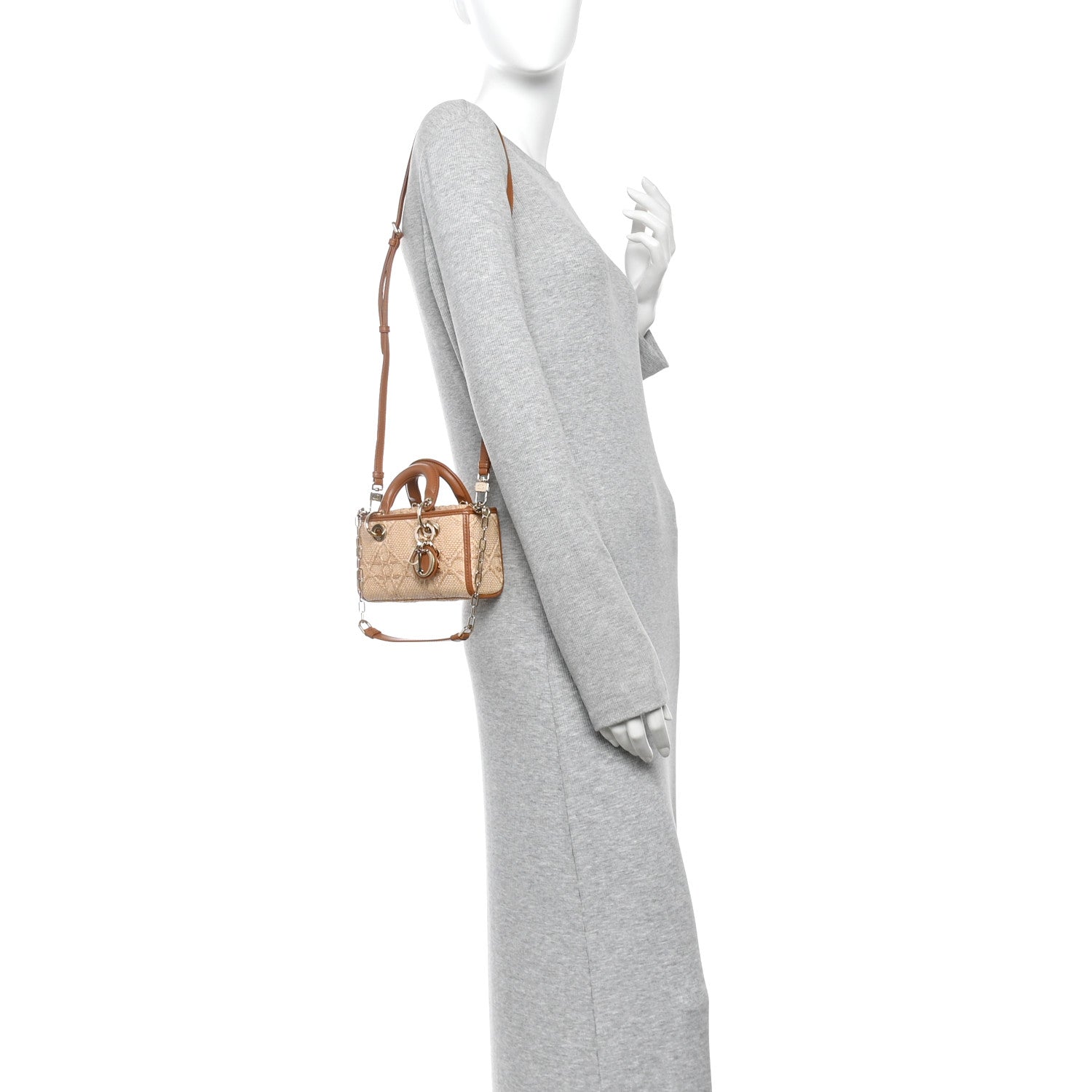 Christian Dior Raffia Micro Cannage Lady D-Joy Natural 2 of 10