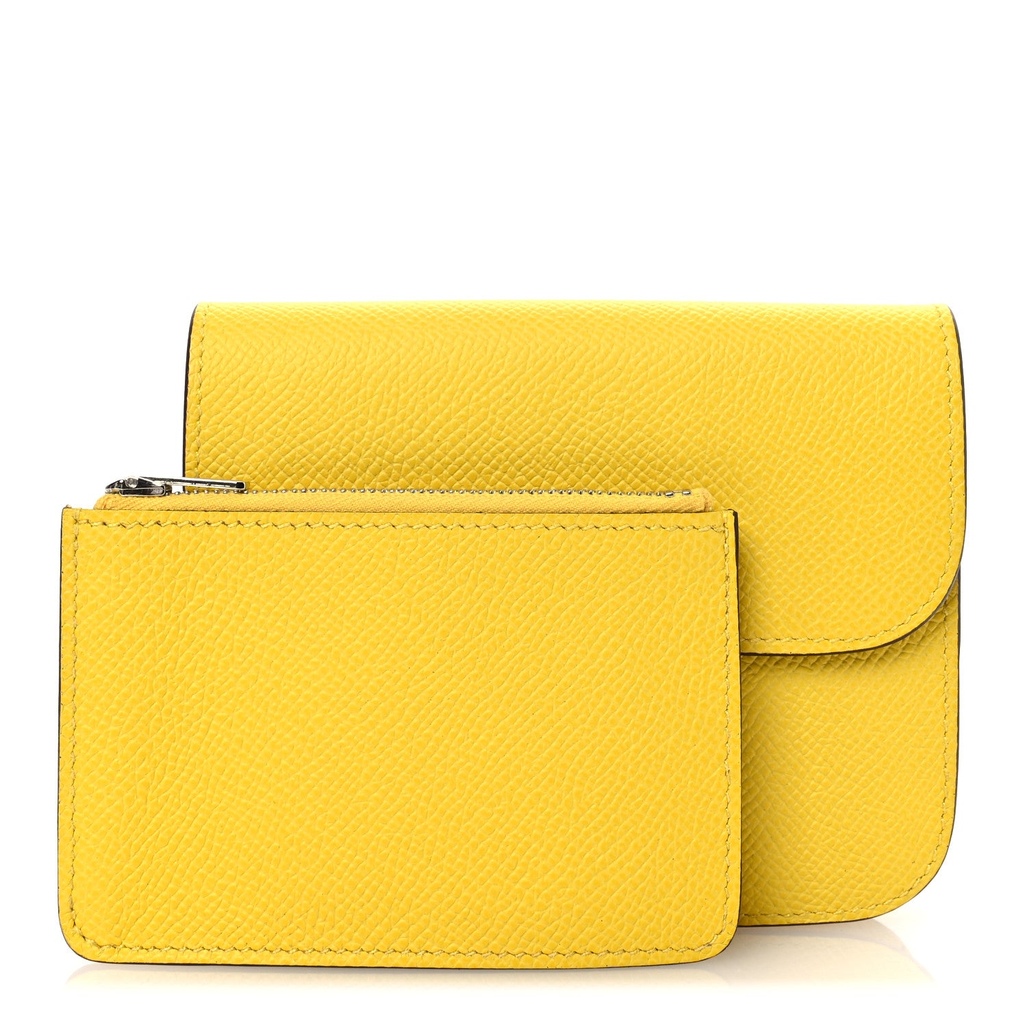 Hermes Epsom Constance Slim Wallet Jaune de Naples 3 of 9