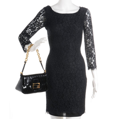 Fendi Patent FF Embossed Forever Mini Mama Baguette Black 2 of 13