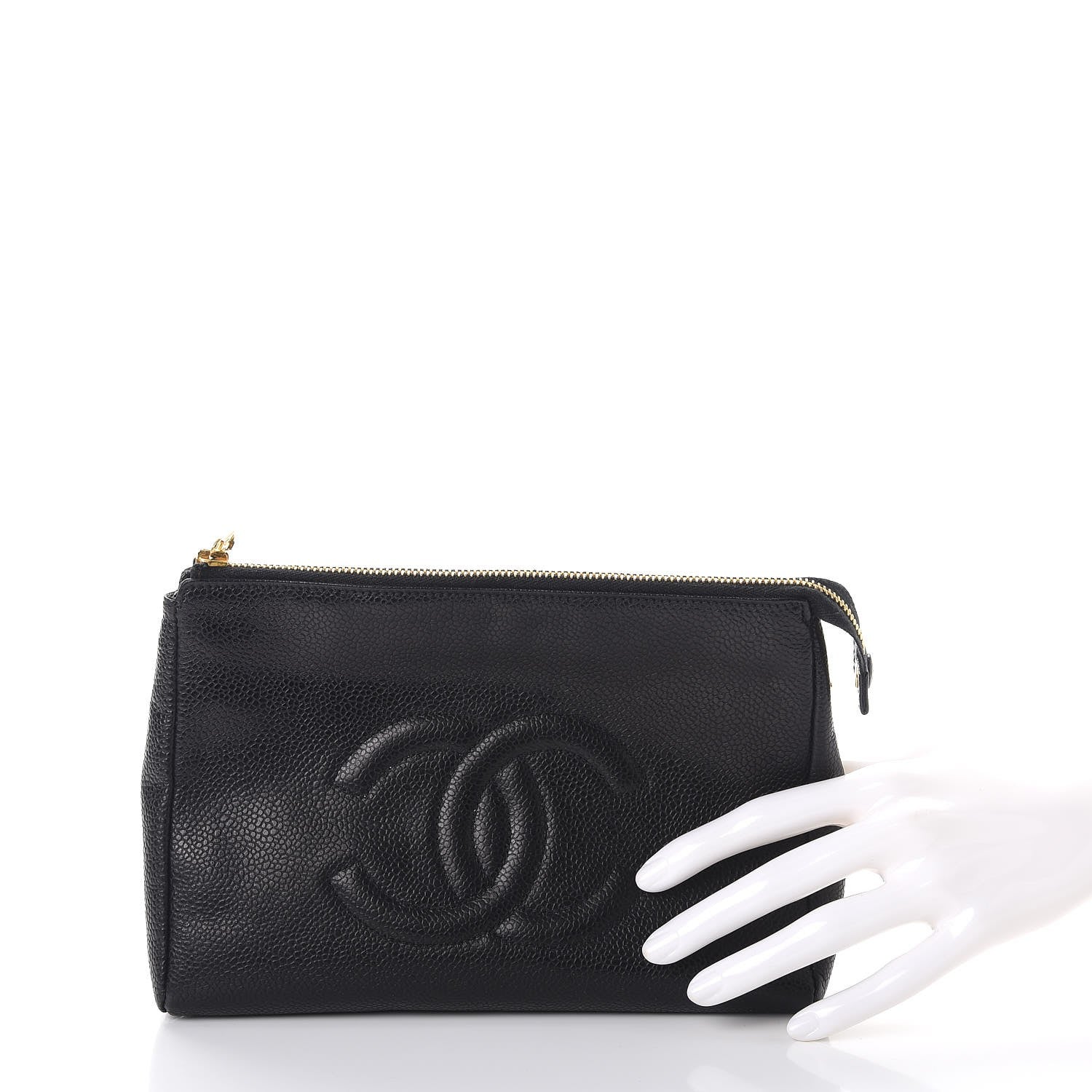 Chanel Caviar Timeless CC Cosmetic Pouch Black 2 of 12