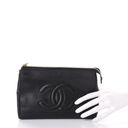 Chanel Caviar Timeless CC Cosmetic Pouch Black 2 of 12