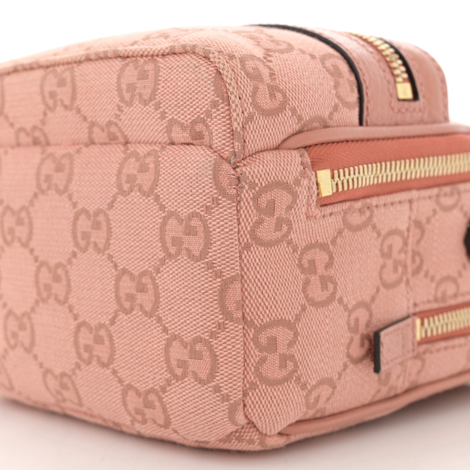 Gucci Monogram Textured Dollar Calfskin Mini Ophidia Crossbody Cloche Rose Pink 11 of 12