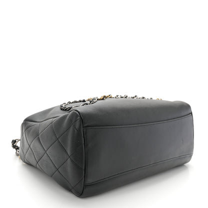 Chanel Calfskin Chain 20s Signature Hobo Black 4 of 11