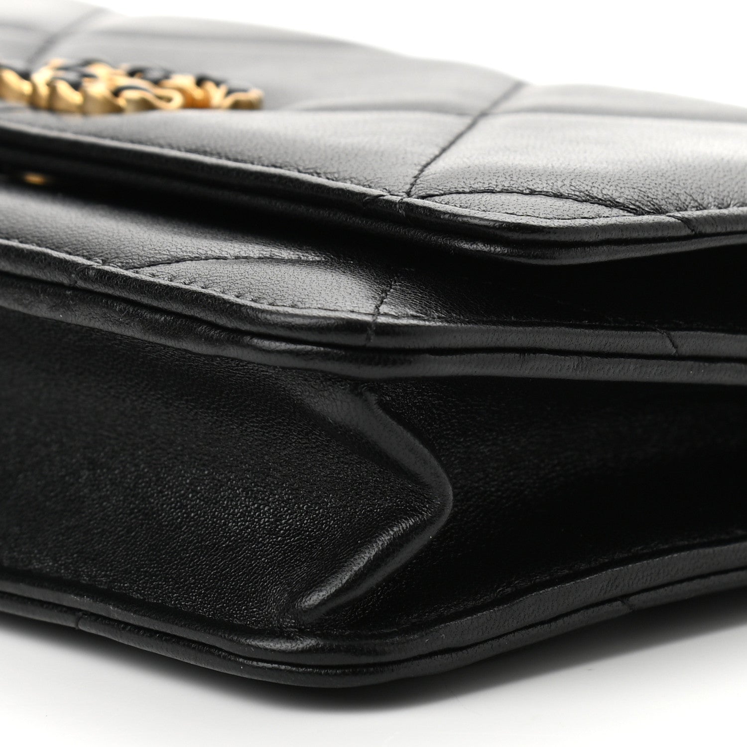 Chanel Lambskin Quilted Chanel 19 Wallet On Chain WOC Black 11 of 12
