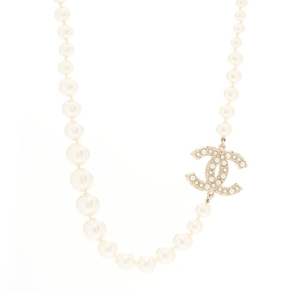 Chanel Pearl CC 100th Anniversary Necklace Light Gold 1 of 6