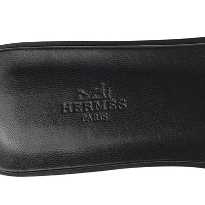 Hermes Box Calfskin Clous Pyramide Oran Sandals 40 Black 7 of 9