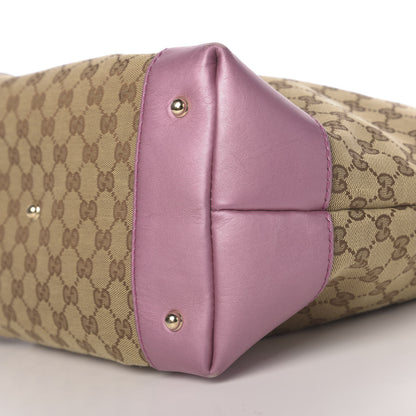 Gucci Monogram Medium Heart Bit Charm Hobo Pink 9 of 10