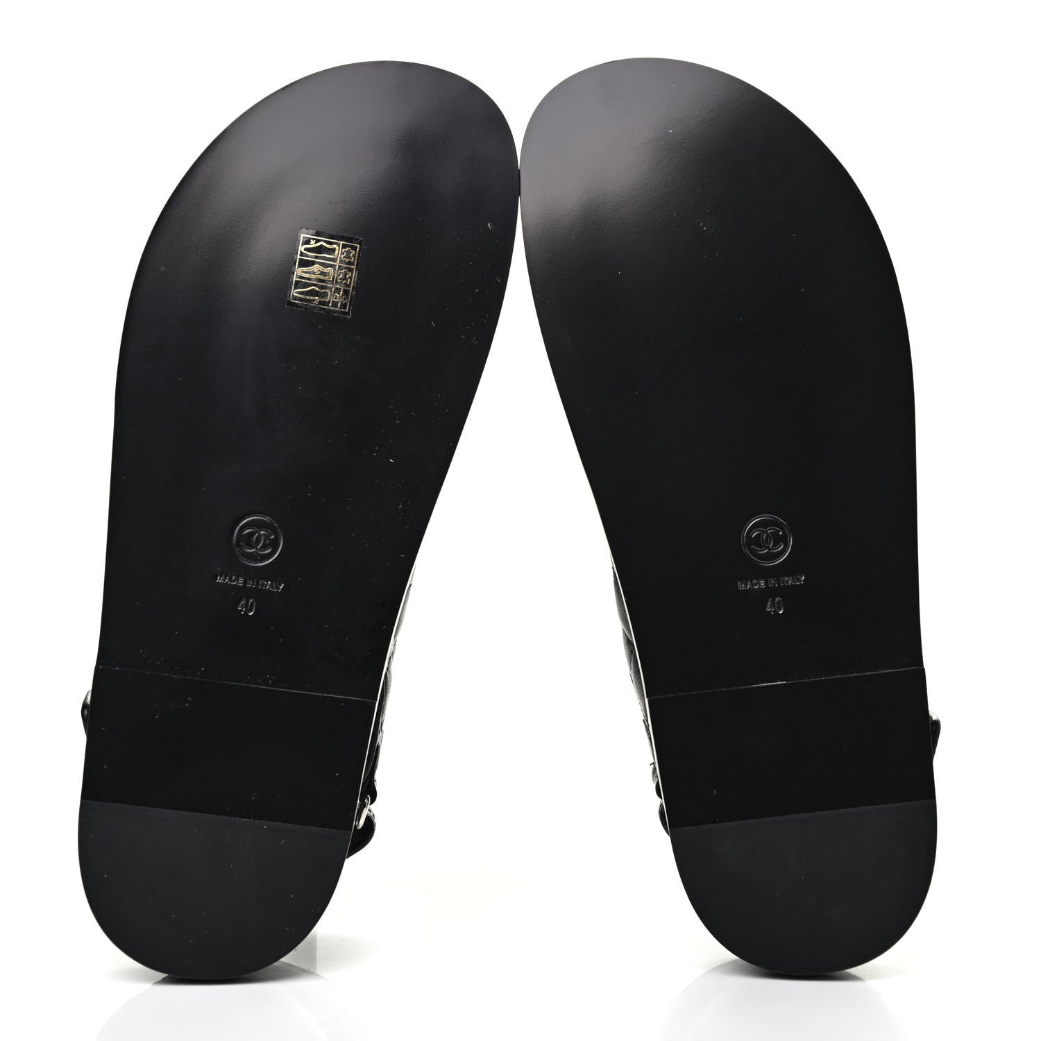 Chanel Lambskin Velcro Dad Sandals 40 Black 5 of 10