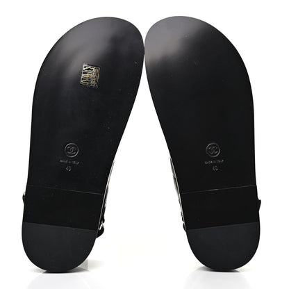 Chanel Lambskin Velcro Dad Sandals 40 Black 5 of 10