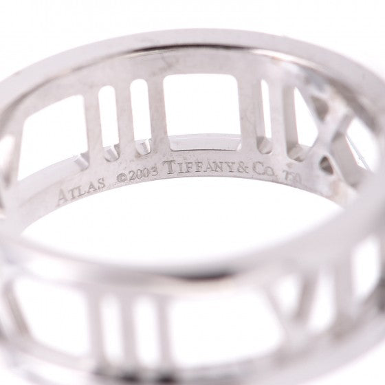 Tiffany 18K White Gold Atlas Open Ring 54.5 7 4 of 5