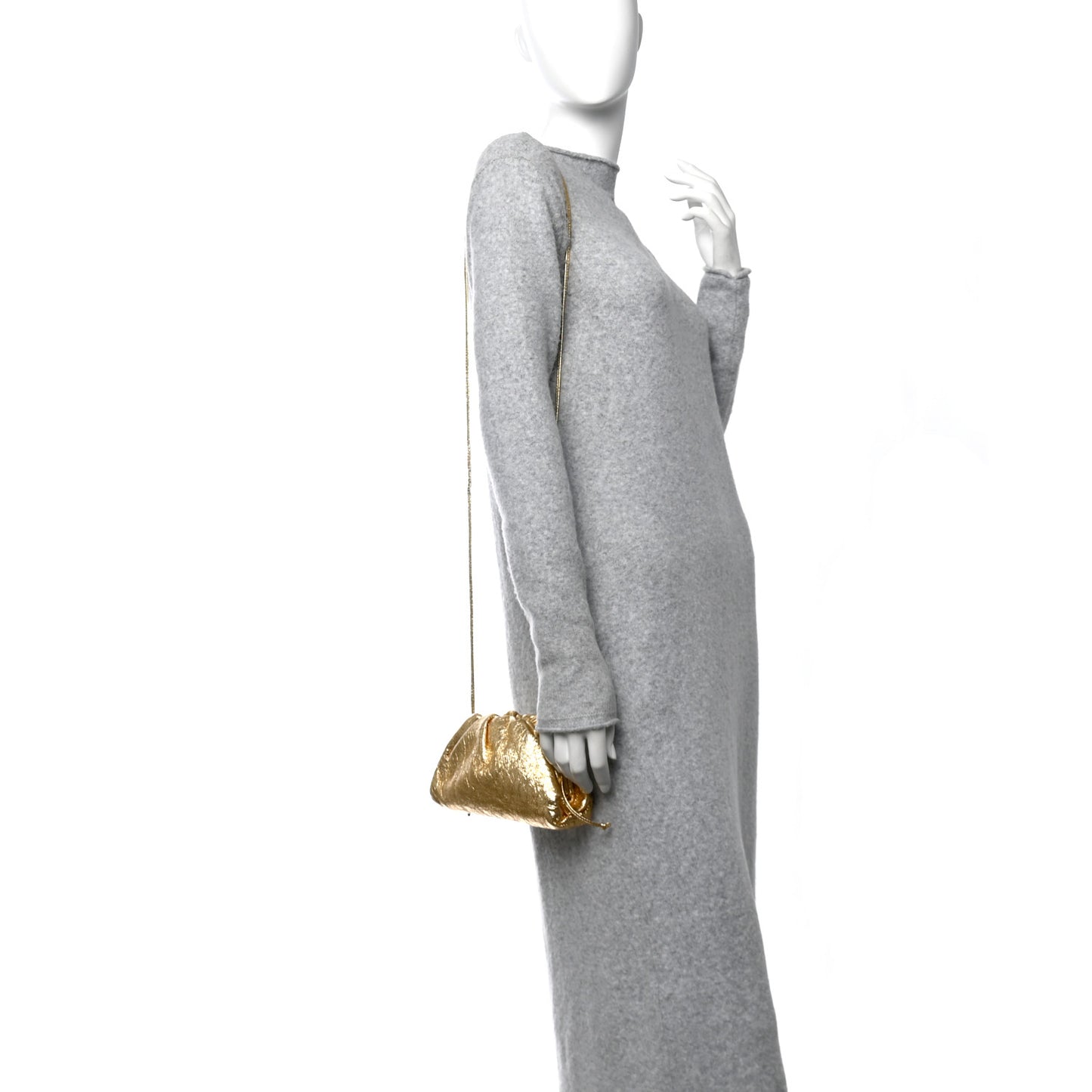 Metallic Crinkled Lambskin The Mini Pouch Oro