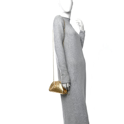 Bottega Veneta Metallic Crinkled Lambskin The Mini Pouch Oro 3 of 10