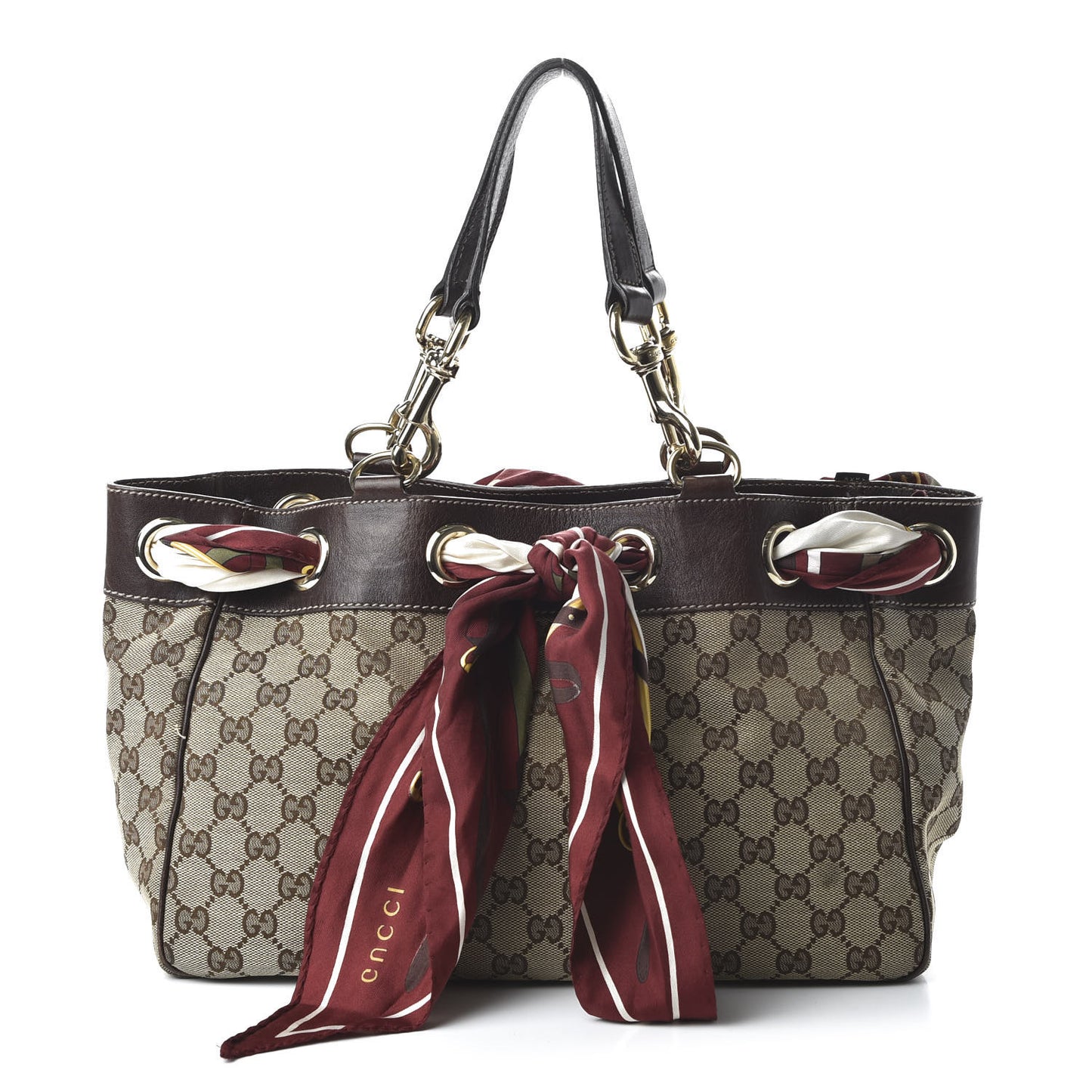 Monogram Medium Positano Tote Dark Brown