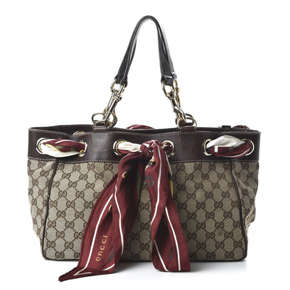 Gucci Monogram Medium Positano Tote Dark Brown 1 of 11