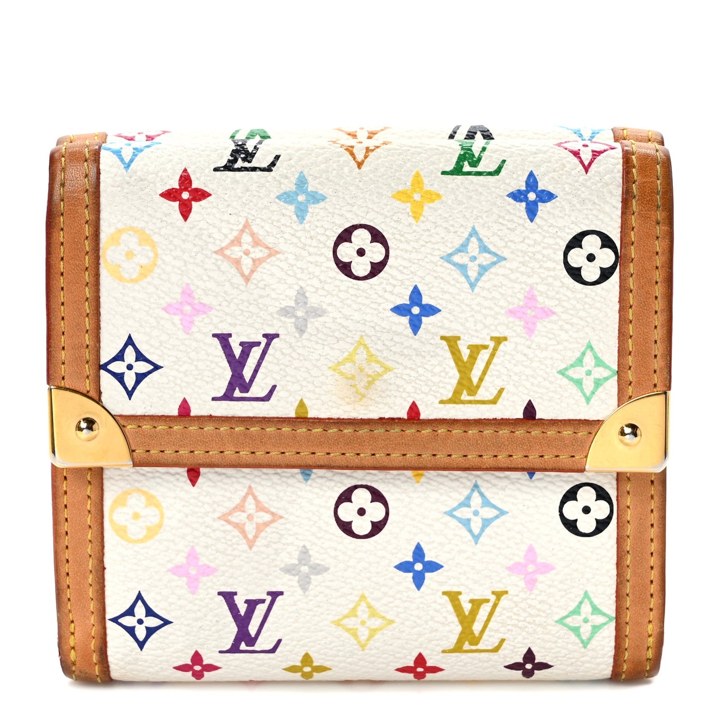 Monogram Multicolor Porte-Monnaie Billets Wallet White