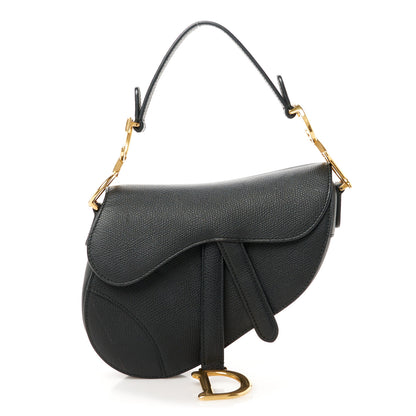 Christian Dior Grained Calfskin Mini Saddle Bag Black 1 of 11