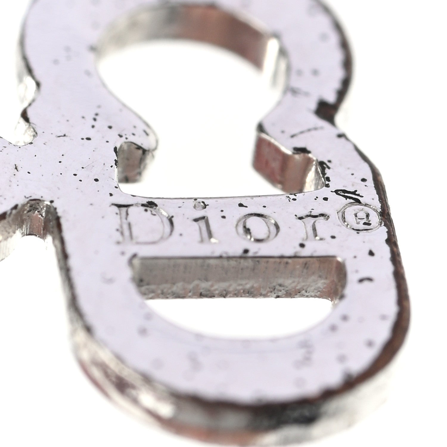 Christian Dior Metal Crystal CD Logo Pendant Necklace Silver Gold 6 of 6
