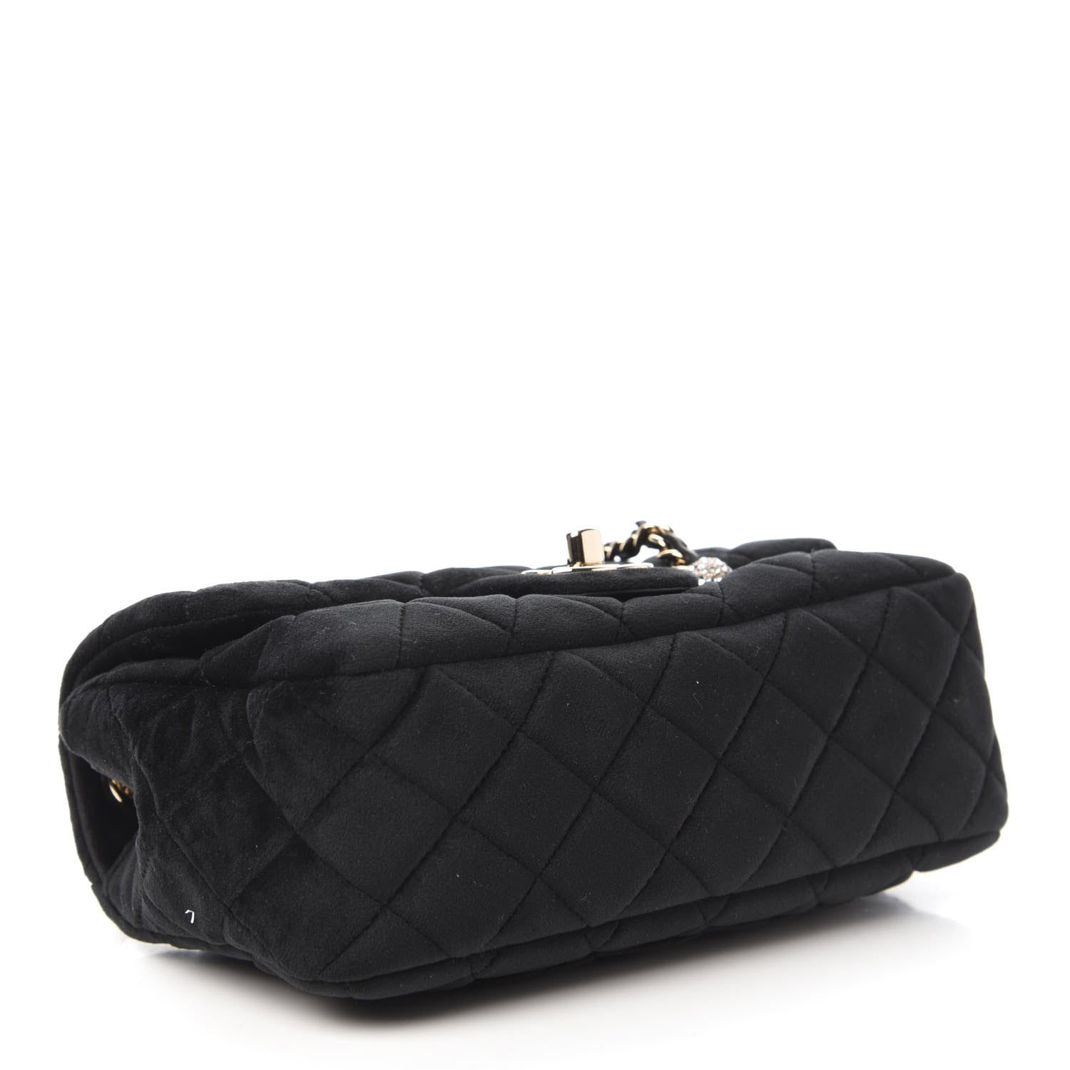 Chanel Velvet Quilted Mini Rectangular Pearl Crush Flap Black 4 of 10