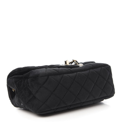 Chanel Velvet Quilted Mini Rectangular Pearl Crush Flap Black 4 of 10