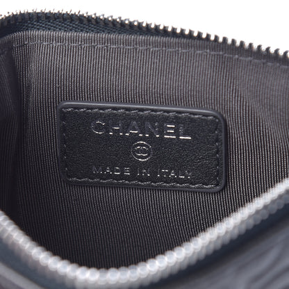 Chanel Goatskin Camellia Embossed Cosmetic Pouch Anthracite 6 of 8