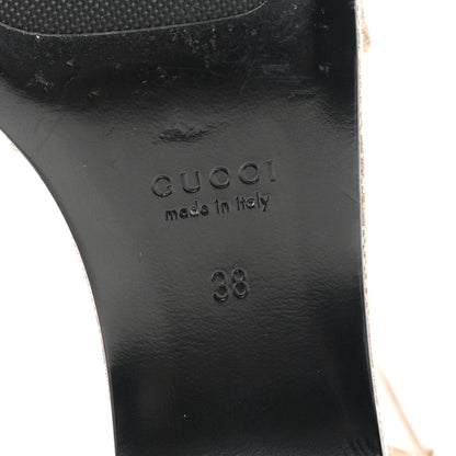 Gucci Monogram Nappa Chalotte Horsebit Ankle Strap 75mm Flatform Sandals 38 Beige Ebony 7 of 8