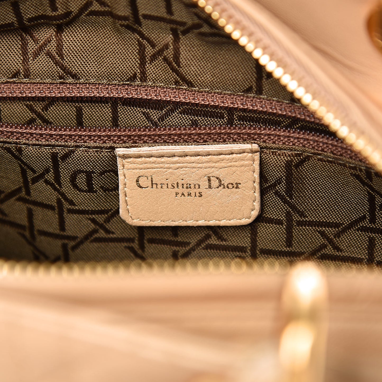Lambskin Cannage Medium Lady Dior Beige