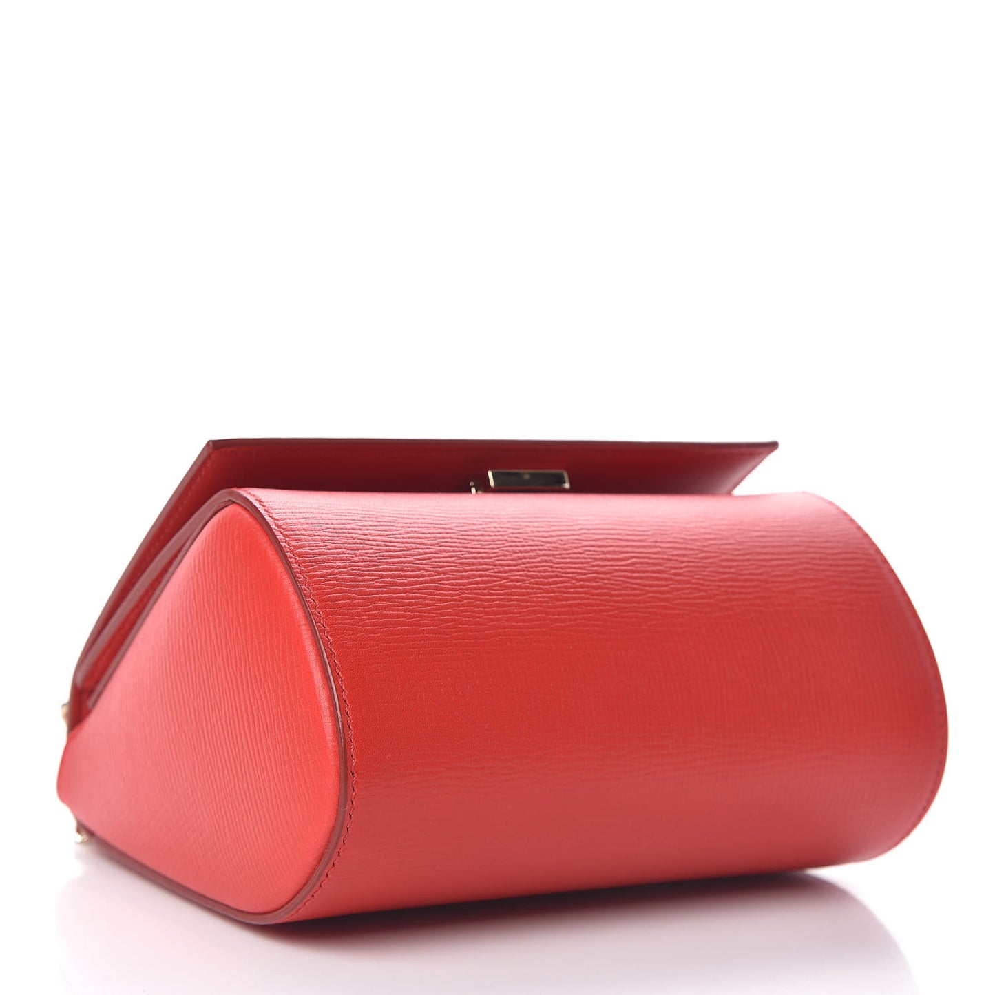 Textured Calfskin Mini Pandora Box Chain Crossbody Bag Medium Red