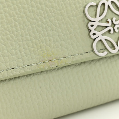Loewe Pebble Grain Calfskin Anagram Small Vertical Wallet Green 8 of 10