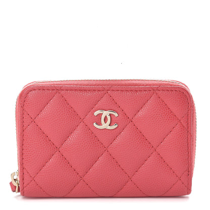 Chanel Caviar Quilted Zip Coin Purse Dark Pink 1 of 8