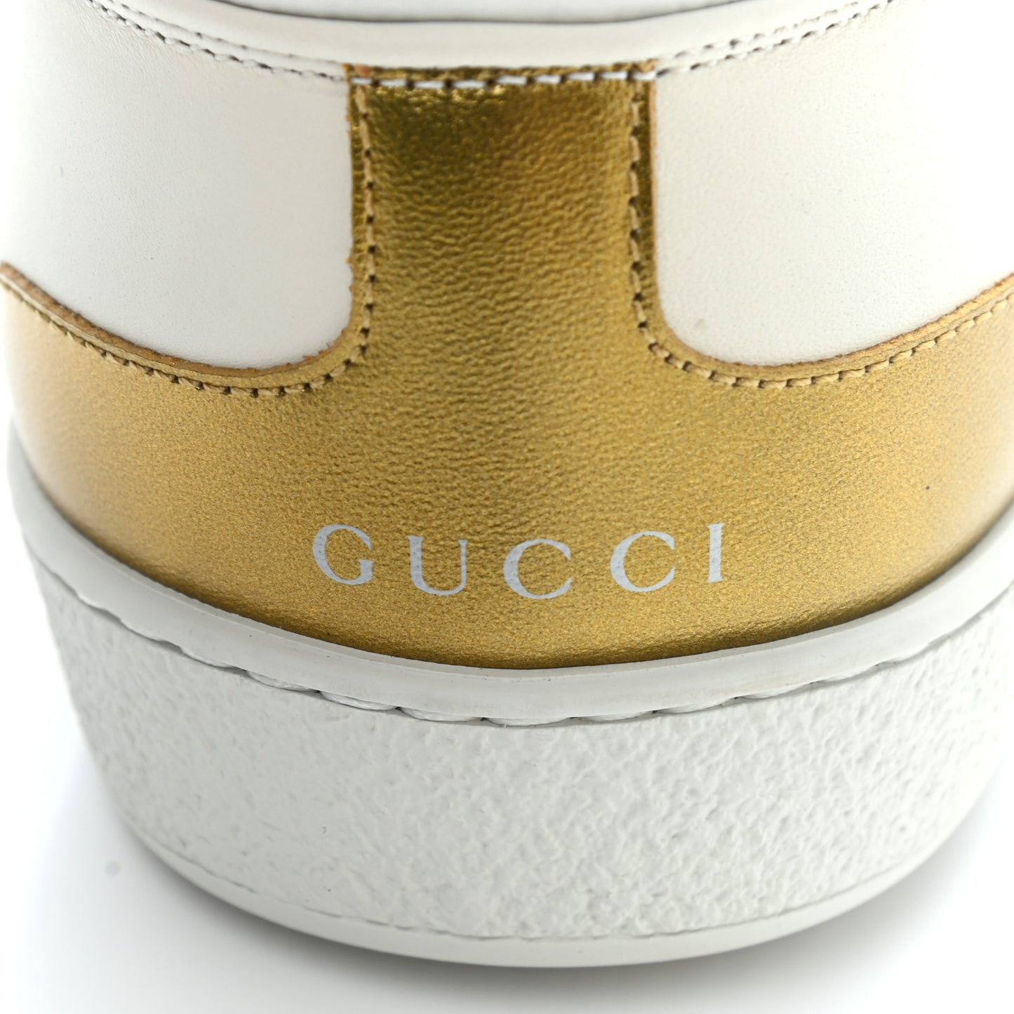 Calfskin Gucci Band Mens Ace High Top Sneakers 11 Mystic White